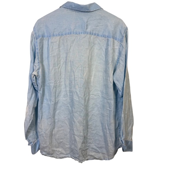 Tommy Bahama Relax Mens Shirt Medium Linen Long Sleeve Button Down Casual Blue - Picture 5 of 6